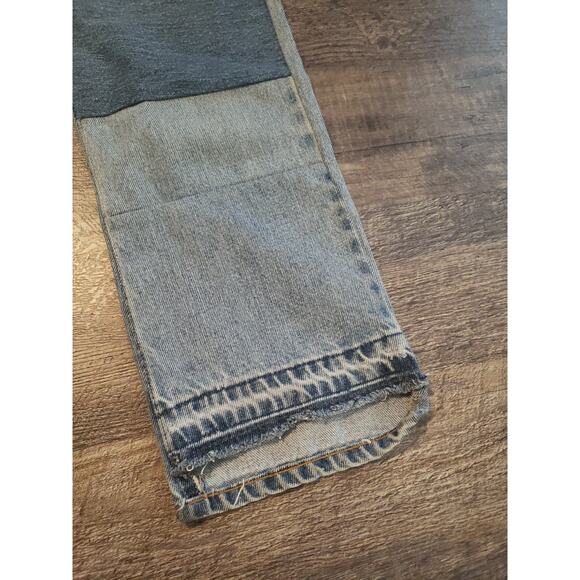 Nili Lotan Franki Patch Jeans Cropped Straight Leg Step Hem Sz 25 (V6 - Picture 7 of 9